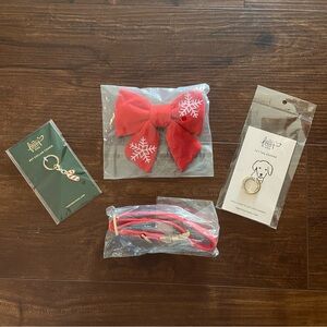 ✨SOLD✨NEW The Foggy Dog Ruby Dog Collar + Holiday Accessories Lot